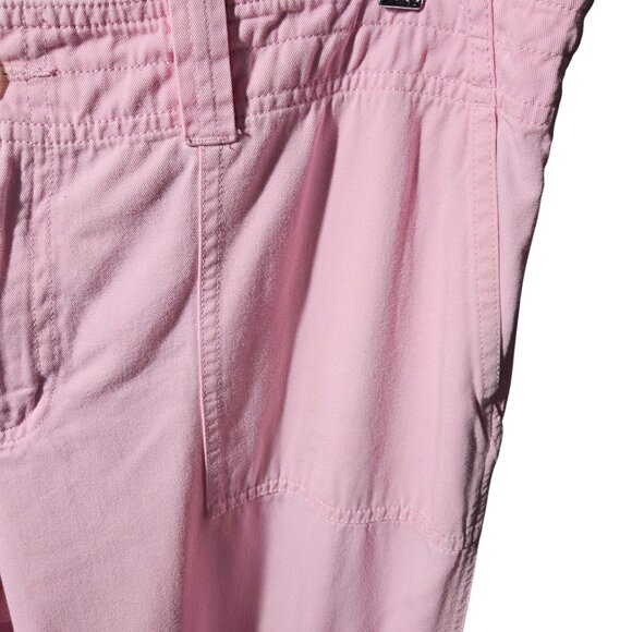 Lauren Pink Cargo Pants Womens Size 14 P Relaxed Fit Cotton Blend With Button De - Picture 5 of 10